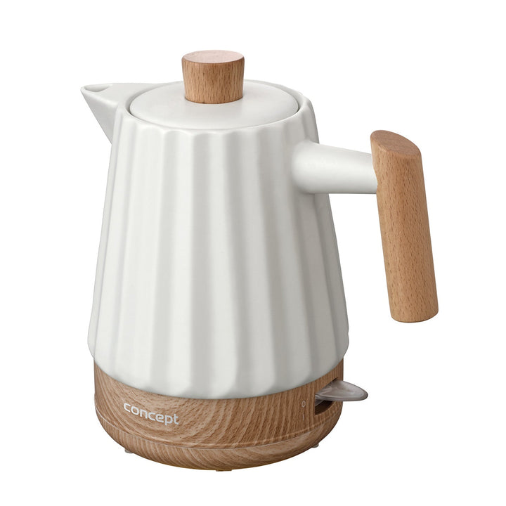 Концептуална електрическа кана, керамична, 1500 W, 1,5 л, бяла, RK0090