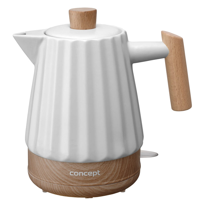 Концептуална електрическа кана, керамична, 1500 W, 1,5 л, бяла, RK0090