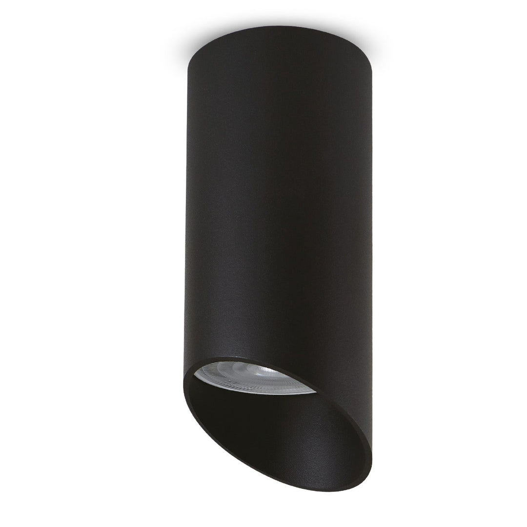 Set 3 spoturi tubulare Maclean, suprafață/tub, rotund, aluminiu, GU10, 55x130mm, culoare neagră, MCE360 B + 3 becuri LED GU10 7W Maclean Energy MCE437 NW alb neutru 4000K, 220-240V~, 50/60Hz