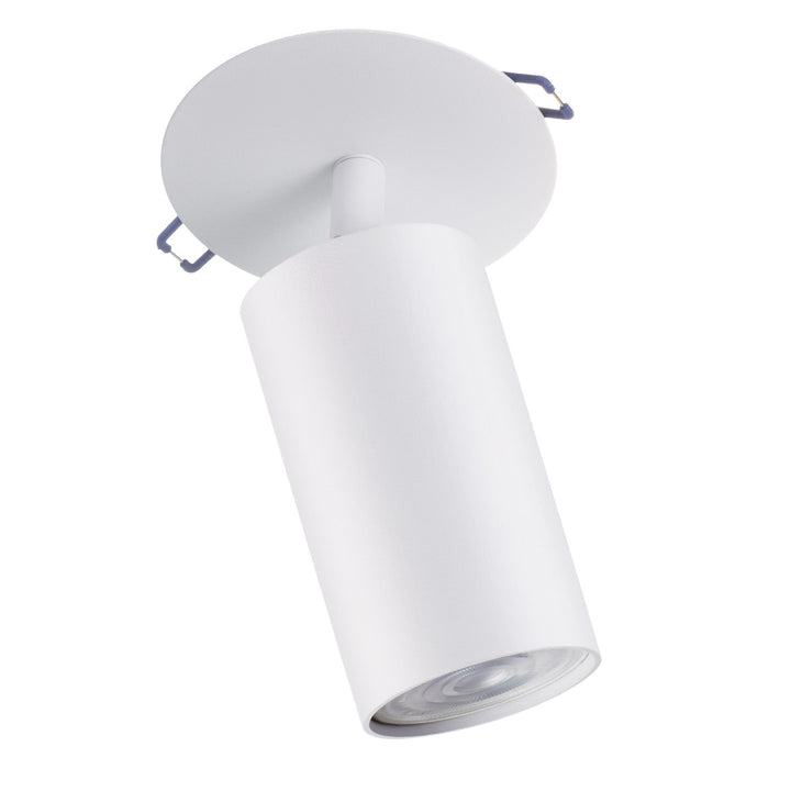 Set 3 spoturi Maclean, rotund, aluminiu, GU10, 55x130 mm, alb, MCE364 W + 3 becuri LED GU10 7W Maclean Energy MCE437 WW alb cald 3000K, 220-240V~, 50/60Hz