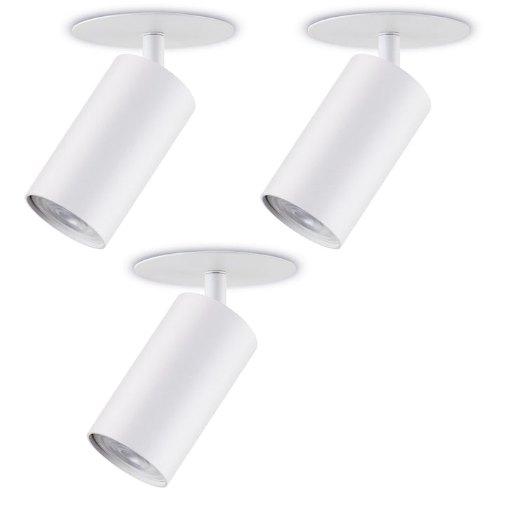 Set 3 spoturi Maclean, tub încastrat, rotund, aluminiu, GU10, 55x130mm, alb, MCE364 W + 3 becuri LED GU10 7W Maclean Energy MCE437 NW alb neutru 4000K, 220-240V~, 50/60Hz