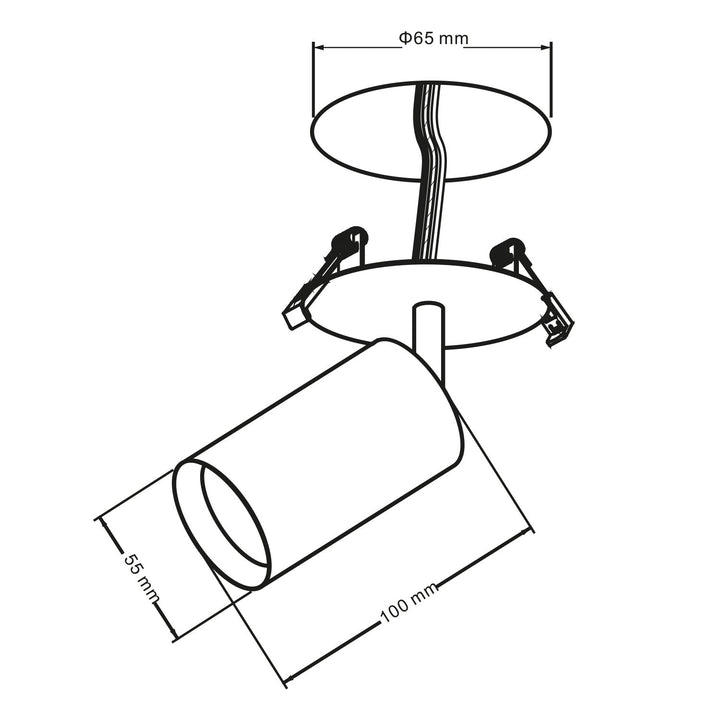 Maclean corp de iluminat/tub încastrat, spot, rotund, aluminiu, GU10, 55x130mm, culoare negru, MCE364 B 3pcs+ Bec LED GU10 7W Maclean Energy MCE437 NW alb neutru 4000K, 220-240V~, 50/60Hz, 3pcs