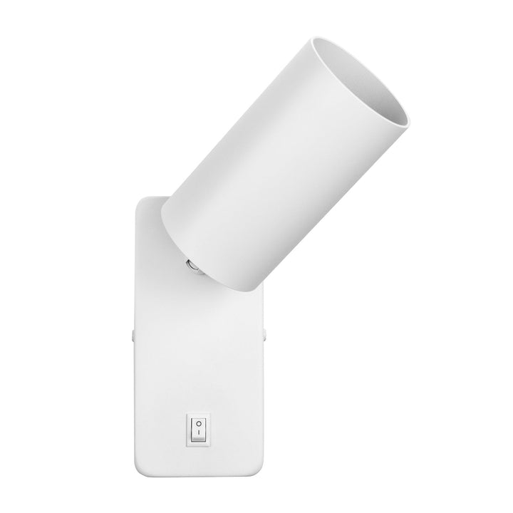 Aplică / lampă de perete Maclean, spot, rotund, GU10, cu întrerupător 55x90mm, alb, MCE369 W 2pcs+ Bec LED GU10 7W Maclean Energy MCE437 WW alb cald 3000K, 220-240V~, 50/60Hz, 2pcs