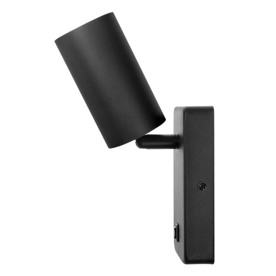 Aplică/lampă de perete Maclean, spot, rotund, GU10, cu comutator 55x90mm, culoare neagră, MCE369 B 2buc+ Bec LED GU10 7W Maclean Energy MCE437 WW alb cald 3000K, 220-240V~, 50/60Hz, 2buc