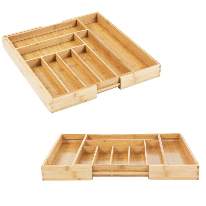GreenBlue разтегателен органайзер за прибори от бамбук, 325–500 x 430 x 45 mm, GB379, 2 броя