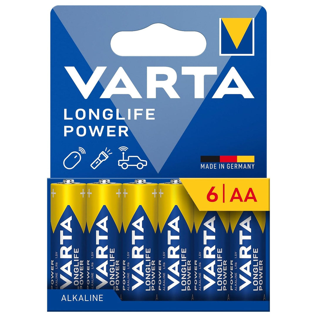 VARTA Longlife Power, 6 алкални батерии AA, LR06, 1,5 V
