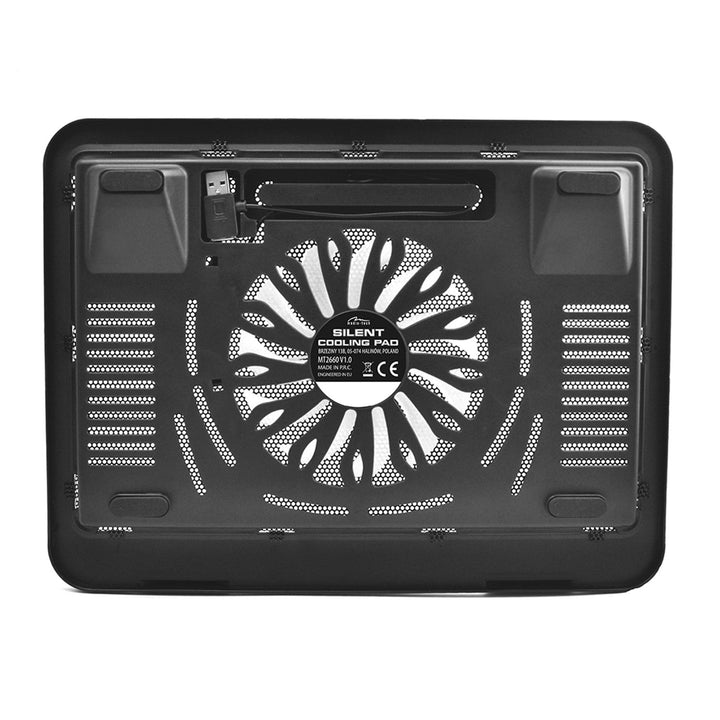SILENT COOLING PAD - Охлаждаща подложка за лаптопи с размер 15,6 инча и по-малки, тиха, ефективна, вентилатори 13,5 см, USB порт за преминаване