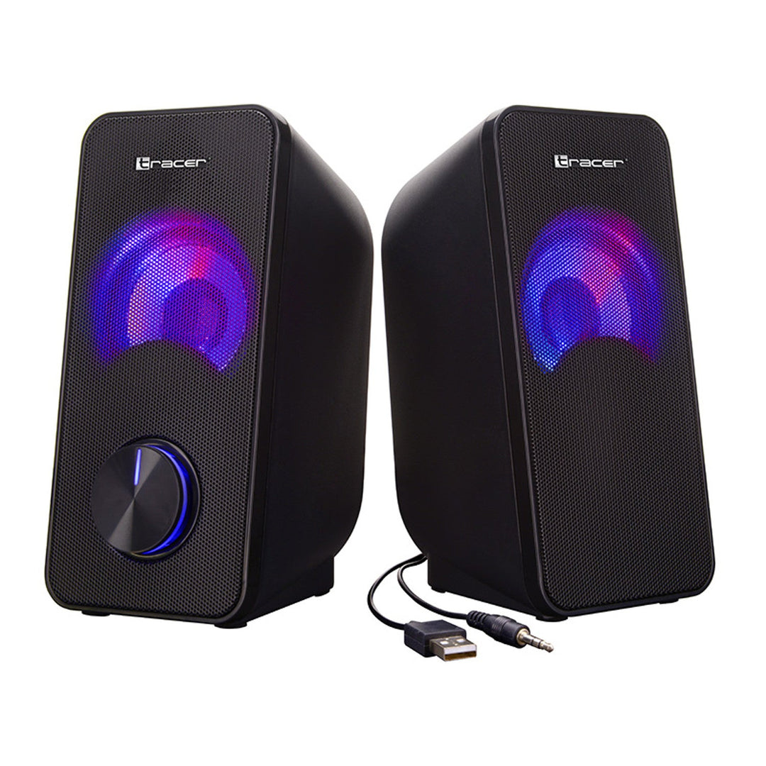 Трейсър високоговорители, RGB подсветка, 6 W RMS, USB захранване, Loop