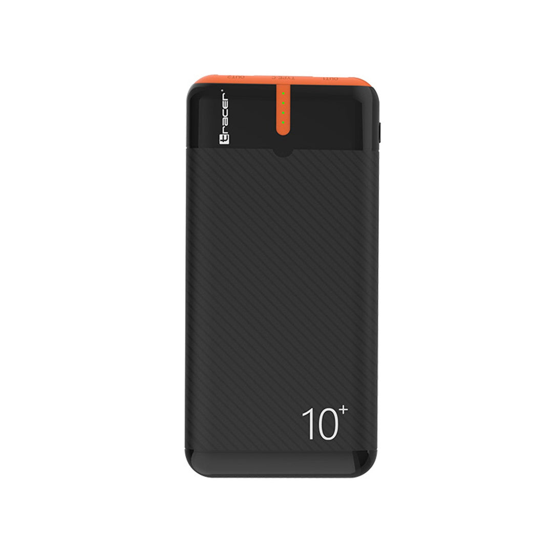 Зарядно устройство Tracer, 10 000 mAh, черно и оранжево, USB C, 2A, EnerGo