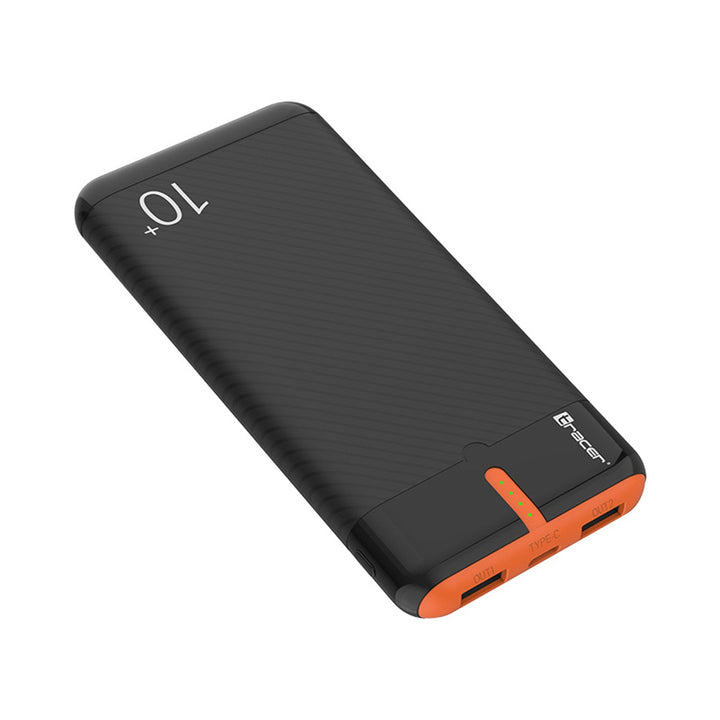 Зарядно устройство Tracer, 10 000 mAh, черно и оранжево, USB C, 2A, EnerGo