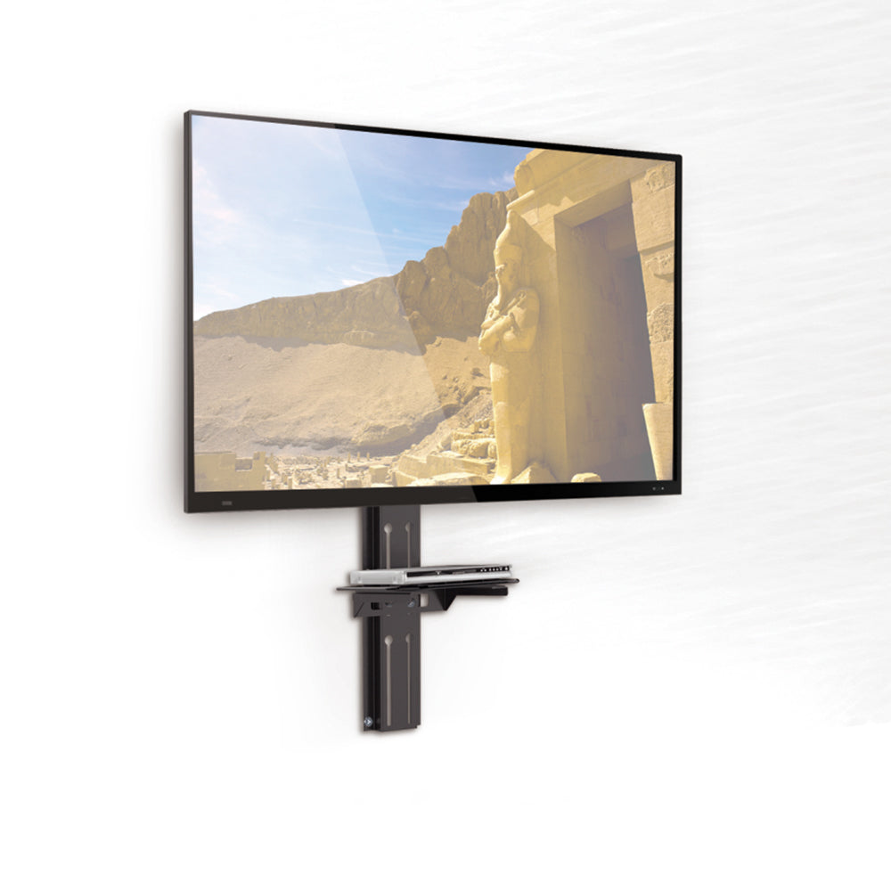 Стойка за телевизор с рафт за DVD Maclean, VESA 200x200, 23"-43", 25 кг, MC-771A + HDMI 2.0 4K 3D UHD 1,8 м МЕДЕН 48-битов КАБЕЛ