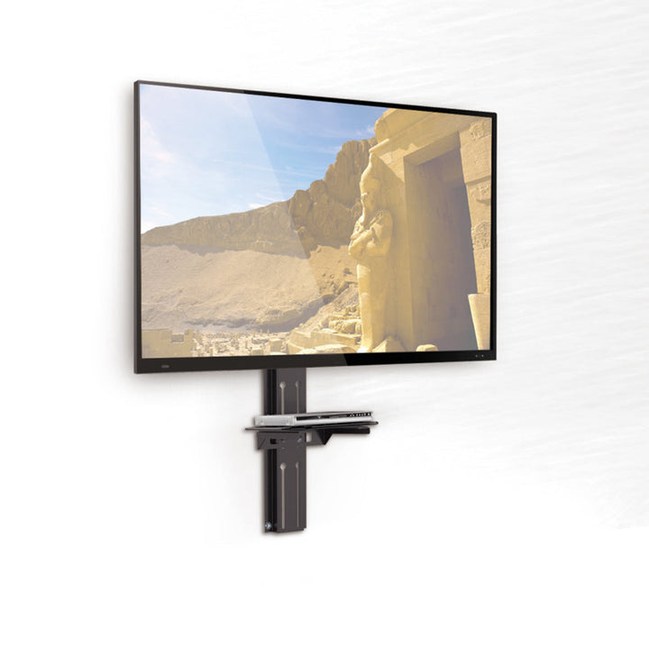Стойка за телевизор с рафт за DVD Maclean, VESA 200x200, 23"-43", 25 кг, MC-771A + HDMI 2.0 4K 3D UHD 1,8 м МЕДЕН 48-битов КАБЕЛ