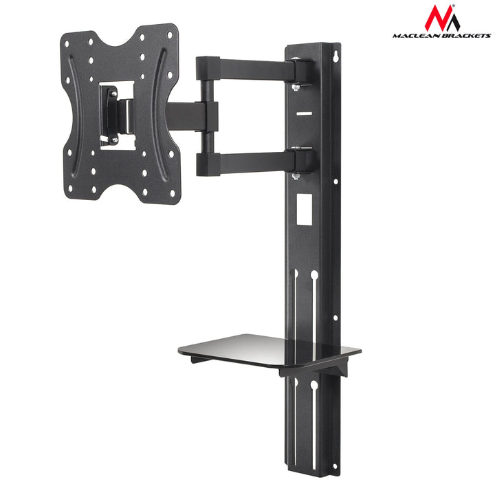 Стойка за телевизор с рафт за DVD Maclean, VESA 200x200, 23"-42", 30 кг, MC-771+КАБЕЛ HDMI 2.0 4K 3D UHD 1,8 м МЕДЕН 48 бита