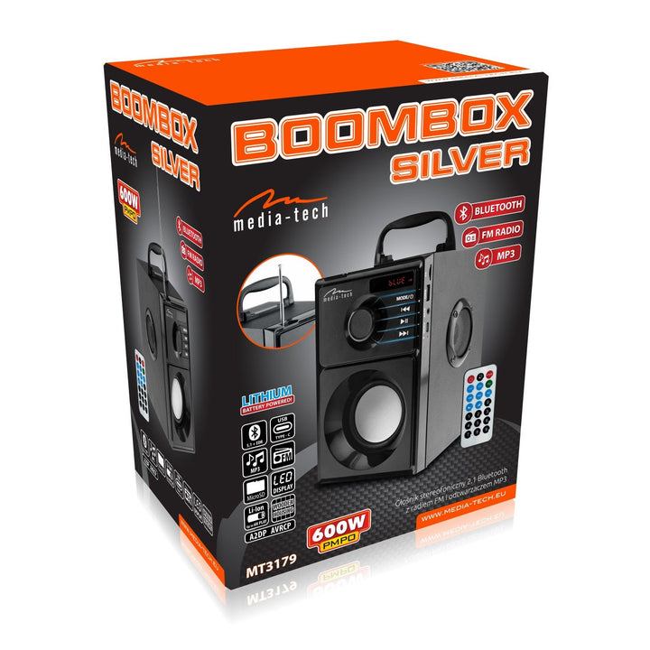 Безжичен високоговорител Media-Tech, Bluetooth 5.1, FM радио, AUX, RMS 15W, MT3179