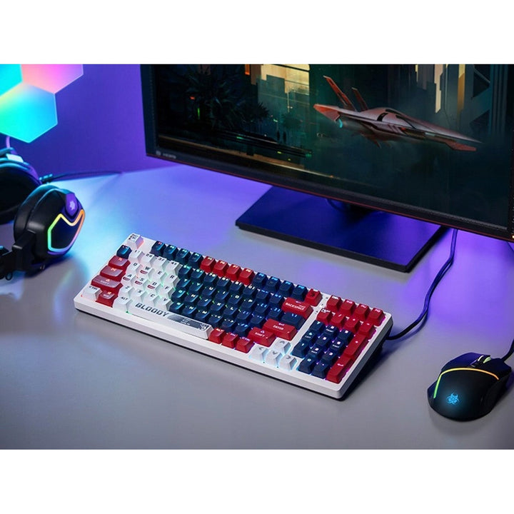 A4TECH BLOODY S98 USB спортна механична клавиатура в тъмносин цвят (BLMS Red Plus превключватели)