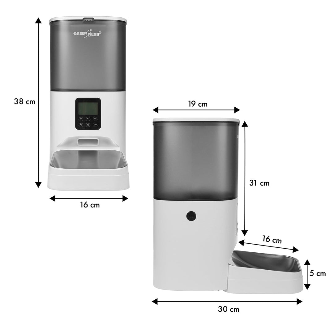 GreenBlue автоматичен диспенсер за вода/купа за вода за домашни любимци, 3 л, USB 5V1A, GB392 + GreenBlue автоматичен диспенсер/хранилка за храна за домашни любимци, 6 л, USB 5V1A, GB393