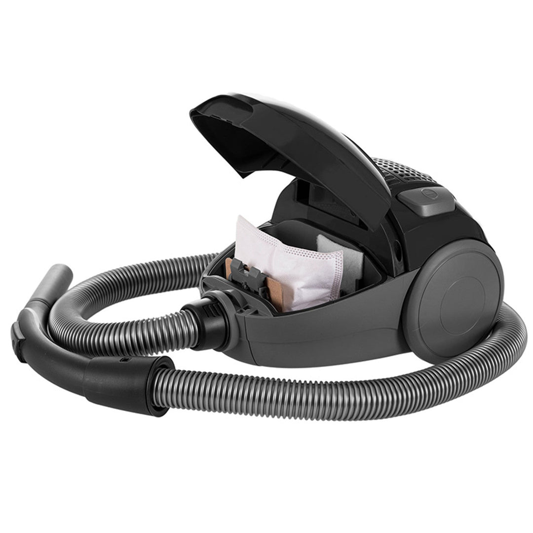Прахосмукачка Lafe с торбичка, тройна система за филтриране, 800 W, черна, Compact S