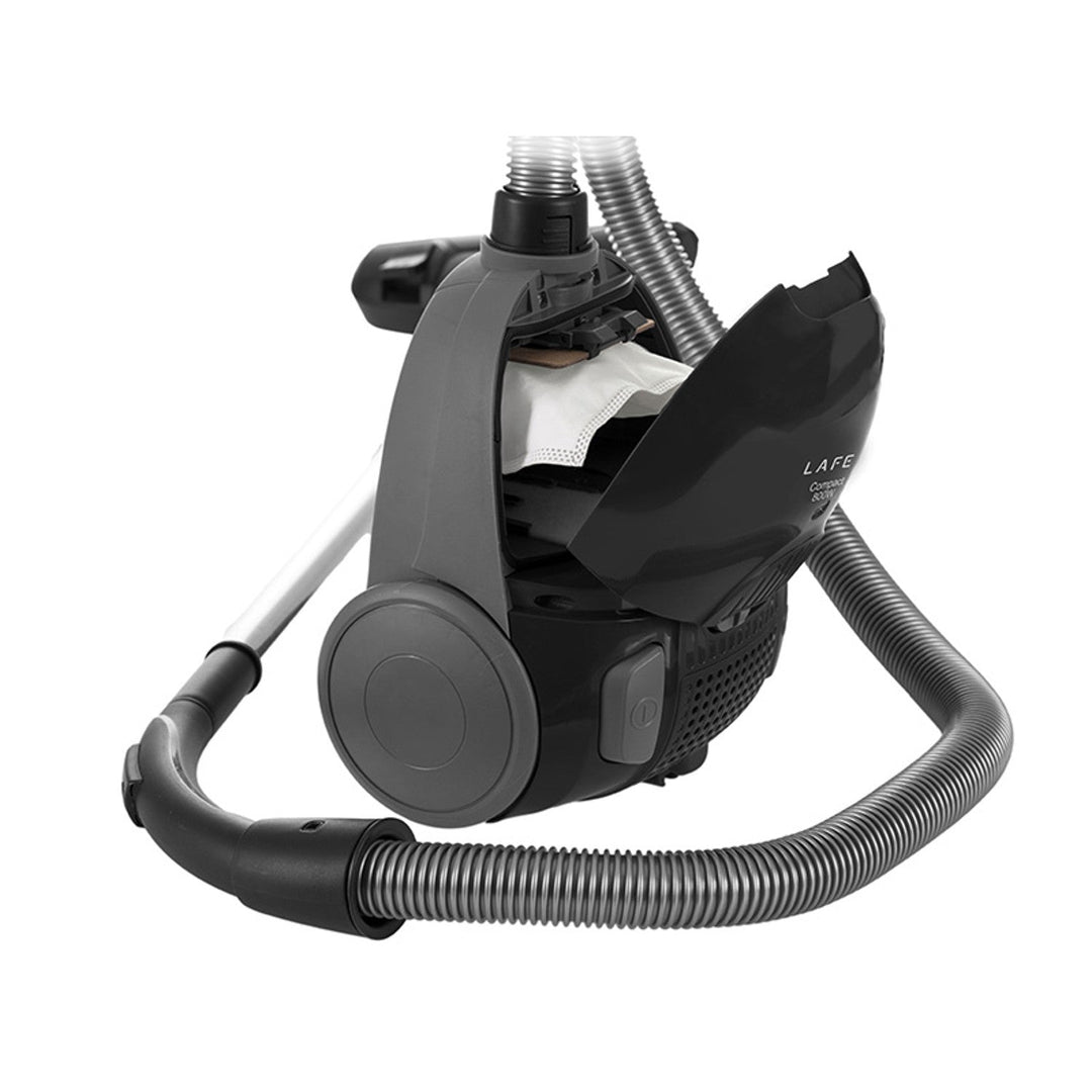 Прахосмукачка Lafe с торбичка, тройна система за филтриране, 800 W, черна, Compact S