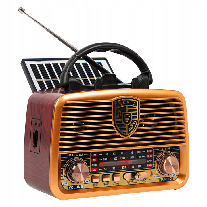 BLOW RA10 преносимо аналогово AM/FM BT радио, захранвано със слънчева енергия