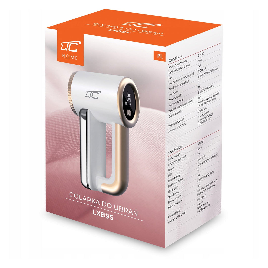 LTC машинка за бръснене на дрехи, безжична, LED дисплей, 3 скорости, LXB95