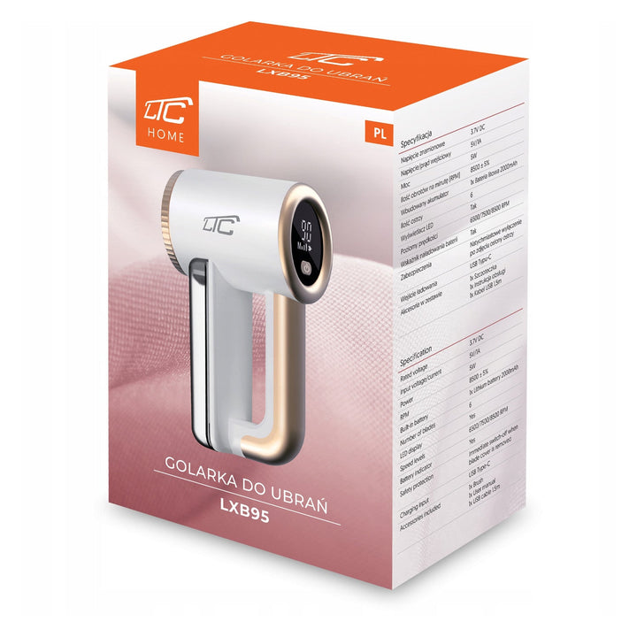 LTC машинка за бръснене на дрехи, безжична, LED дисплей, 3 скорости, LXB95
