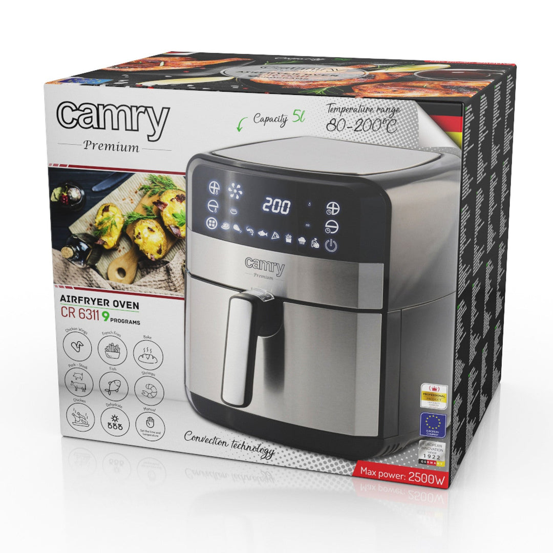 Фритюрник без масло, 9 програми, 5,0 л, Airfryer, Camry CR 6311