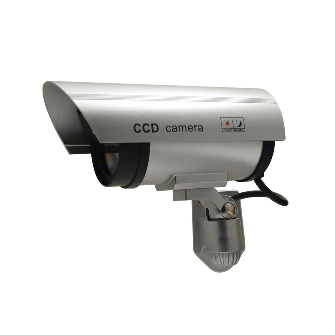 Фалшива камера с мигащ LED IR1100 S IR за външна употреба, сребриста, 2 броя