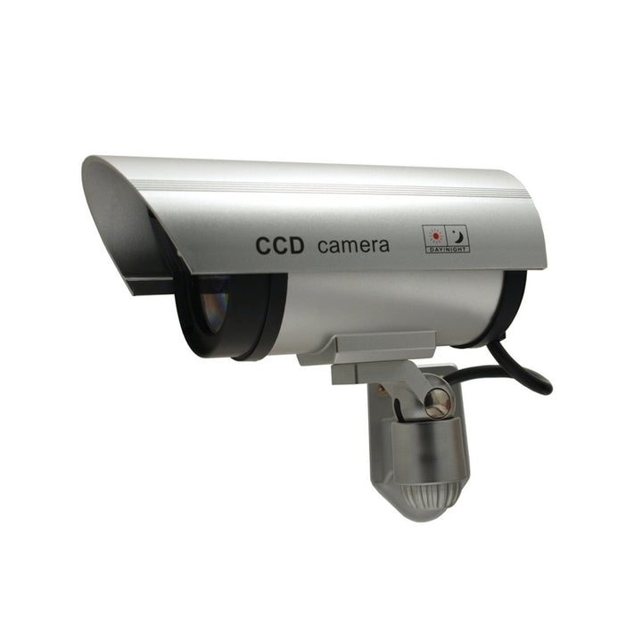 Фалшива камера с мигащ LED IR1100 S IR за външна употреба, сребриста, 2 броя