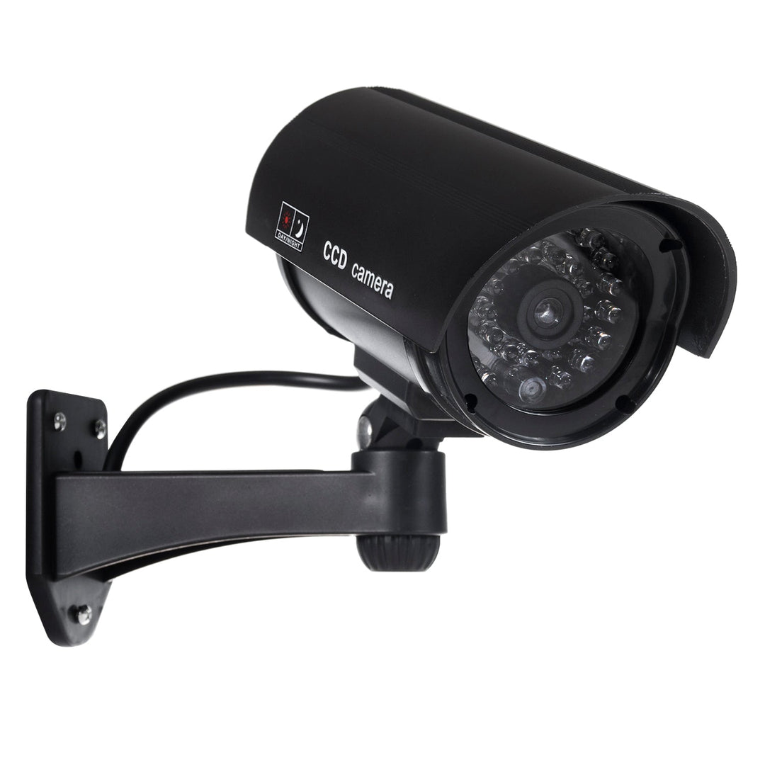 Фалшива камера с мигащ LED IR1100 B IR за външна употреба, черна, 2 броя