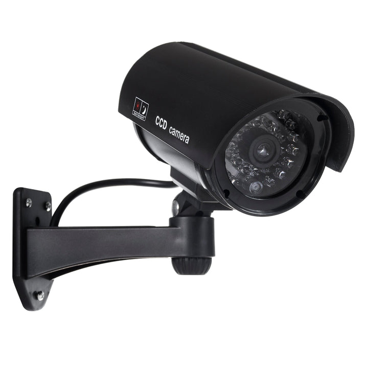 Фалшива камера с мигащ LED IR1100 B IR за външна употреба, черна, 2 броя