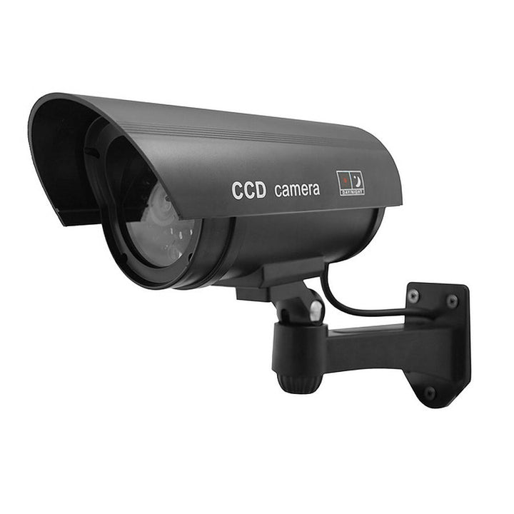 Фалшива камера с мигащ LED IR1100 B IR за външна употреба, черна, 2 броя