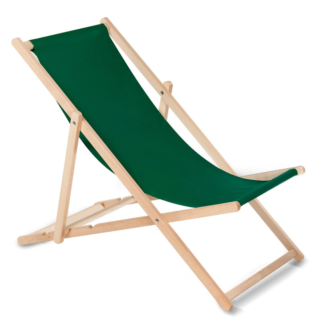 GreenBlue GB183 класически шезлонг от бук, тъмнозелен, 4 броя