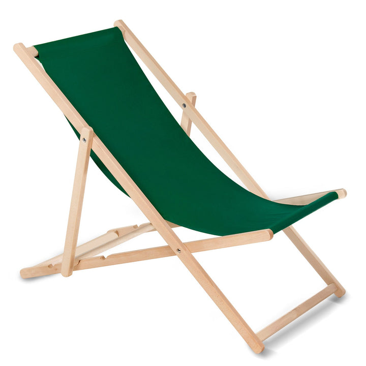 GreenBlue GB183 класически шезлонг от бук, тъмнозелен, 4 броя