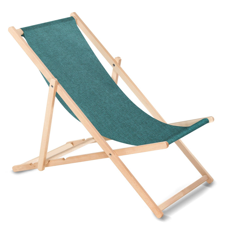 GreenBlue GB183M класически шезлонг от бук, тюркоазен меланж, 4 броя