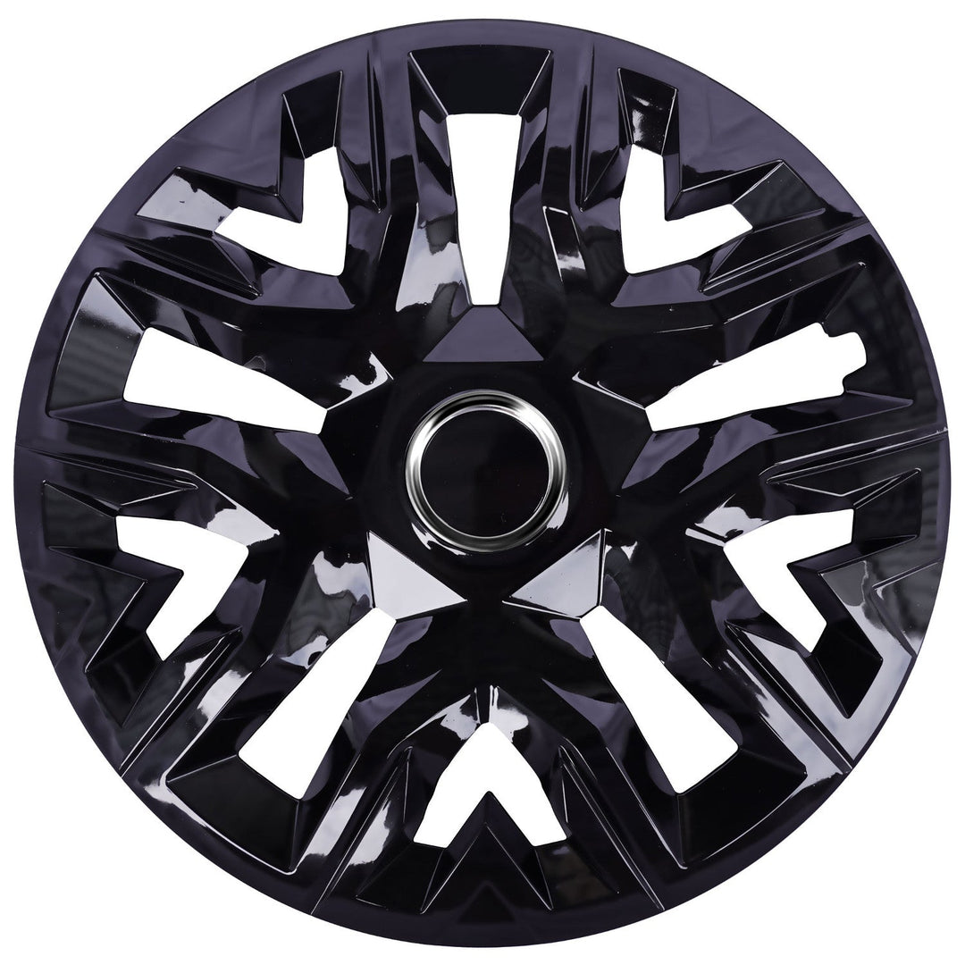Универсални 14" NRM Perfecto капачки за джанти, лакирани в черно, 4 броя
