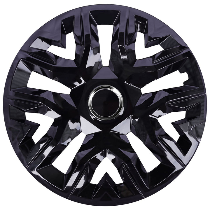 Универсални 14" NRM Perfecto капачки за джанти, лакирани в черно, 4 броя