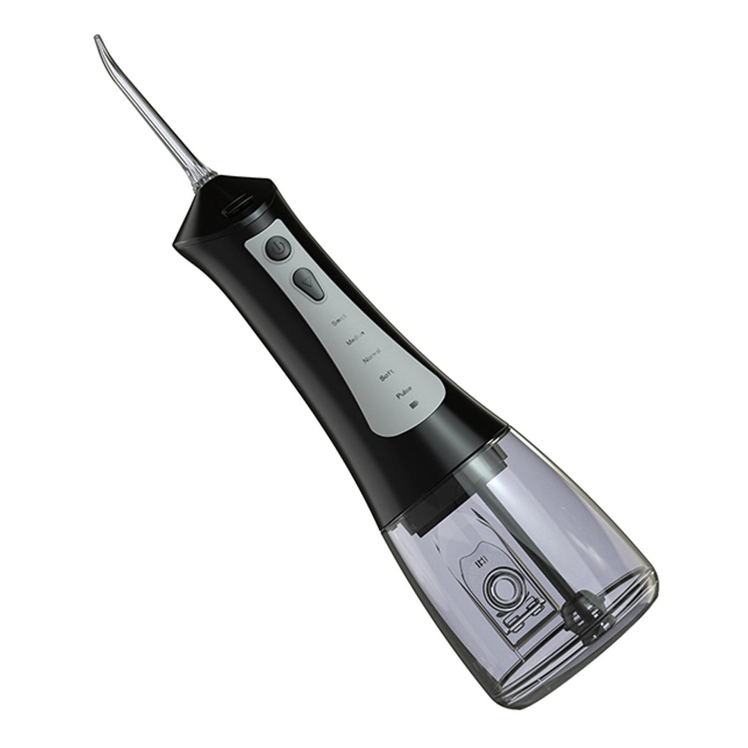 LAFE зъбна иригатор, 5 режима, 6 накрайника, черен, CleanPRO