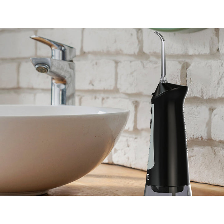 LAFE зъбна иригатор, 5 режима, 6 накрайника, черен, CleanPRO