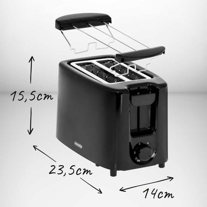 Тостер Mesko, 2 филийки, 900 W, черен, MS 3220