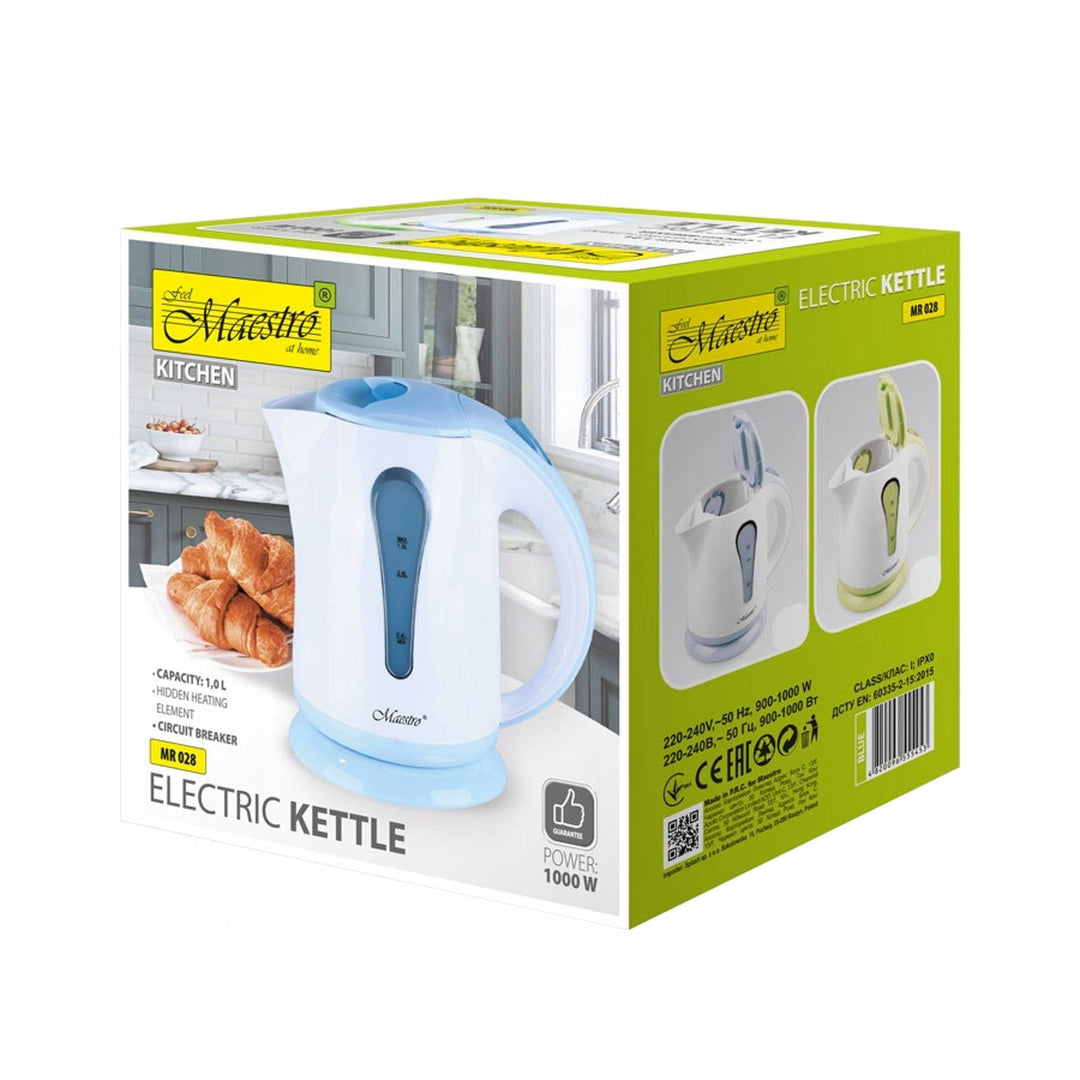 Електрическа кана Maestro, 1000 W, 1 литър, синя, MR028