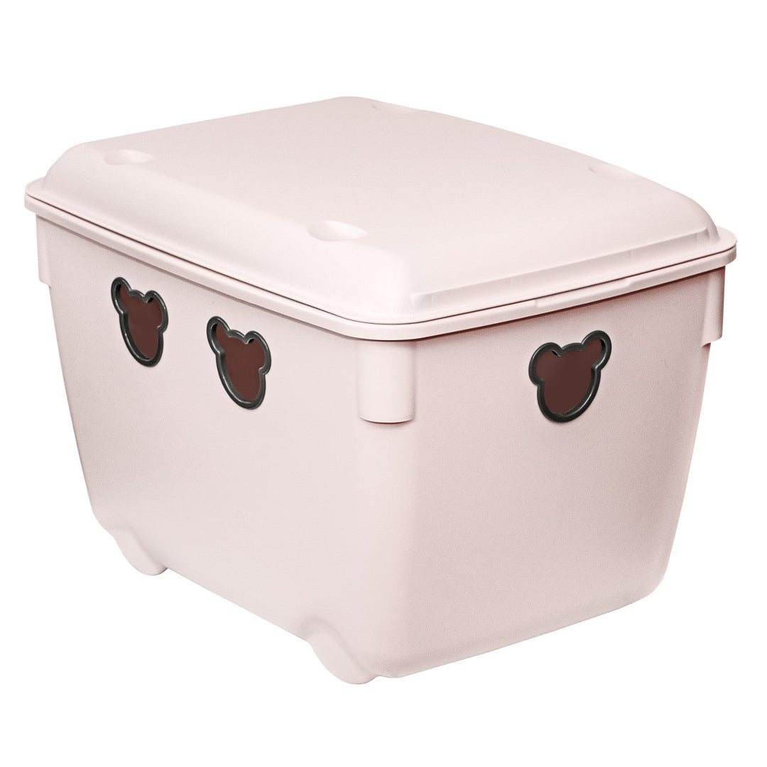 Кутия за играчки Branq, 40 л, издръжлива, розова, Мече