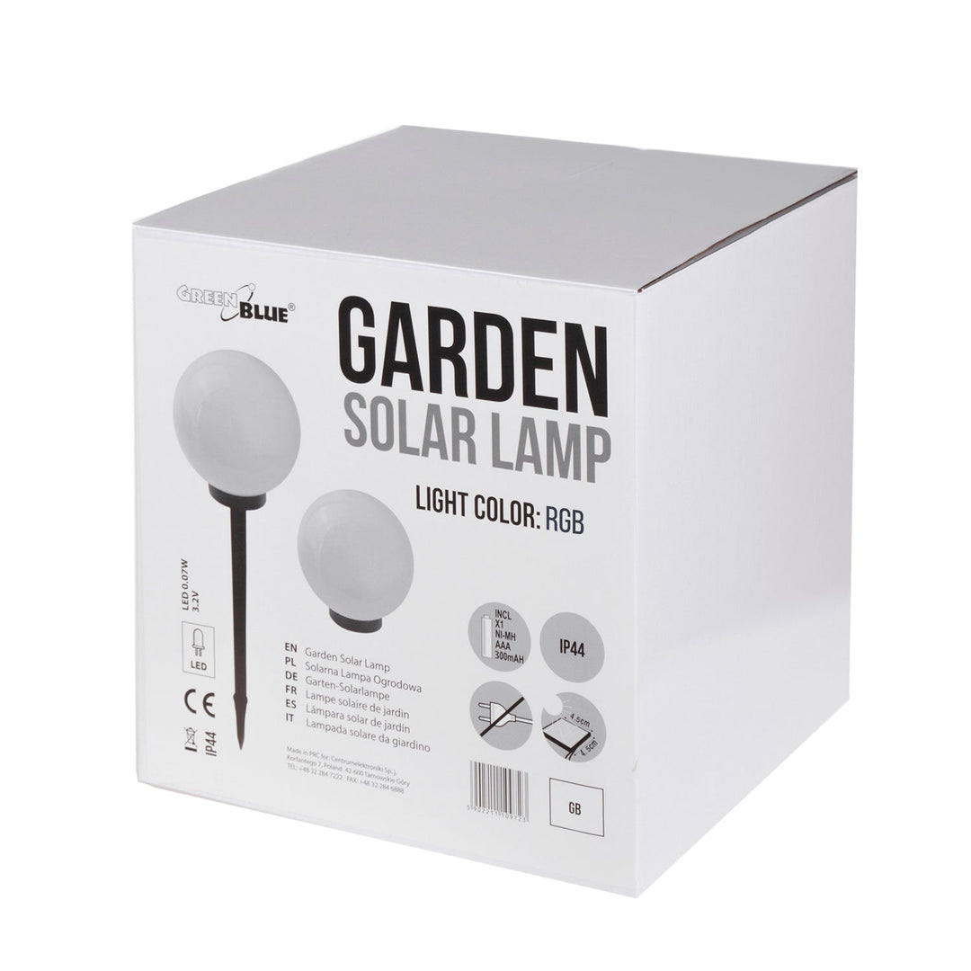 GB167 самостоятелна слънчева градинска лампа – сфера 30x30x63cm, цветен LED, 4 броя