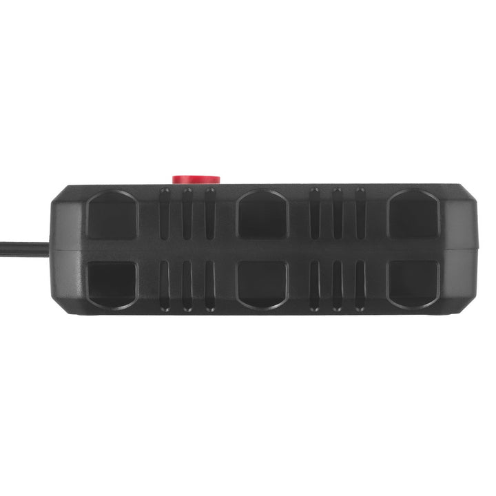 Многофункционален удължител Maclean, удължител с 2 контакта + 3xUSB, 110-240V AC 50/60Hz, 2.1A макс. 2500W, 1.5m, черен, MCE387 B