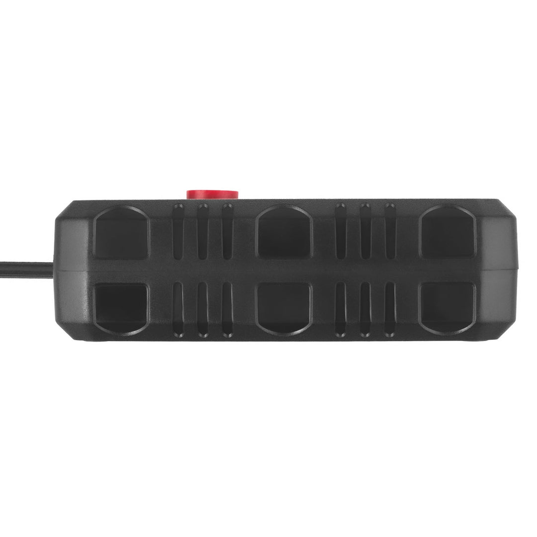 Многофункционален удължител Maclean, удължител с 2 контакта + 3xUSB, 110-240V AC 50/60Hz, 2.1A макс. 2500W, 3 m, черен, MCE388 B