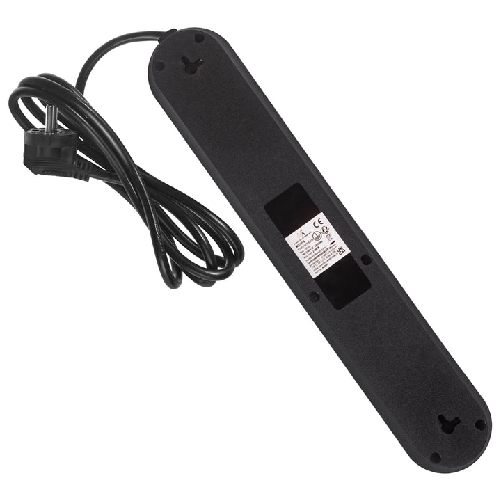 Многофункционален удължител Maclean, 5 контакта + 3xUSB удължител, 110-240V AC 50/60Hz, 2.1A макс. 2500W, 1.5m, черен, MCE395 B