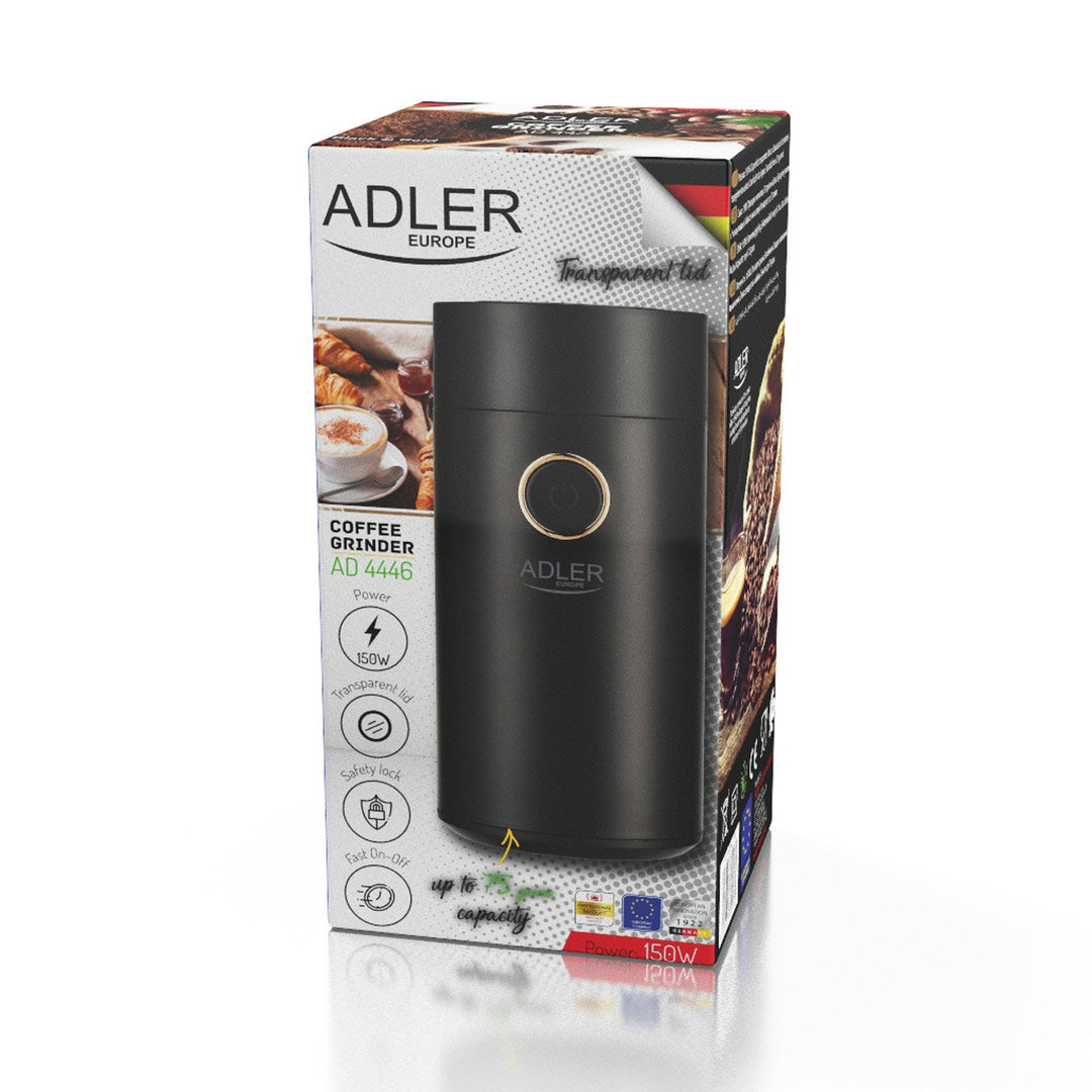 Електрическа кафемелачка Adler, 150 W, черна, AD 4446BG