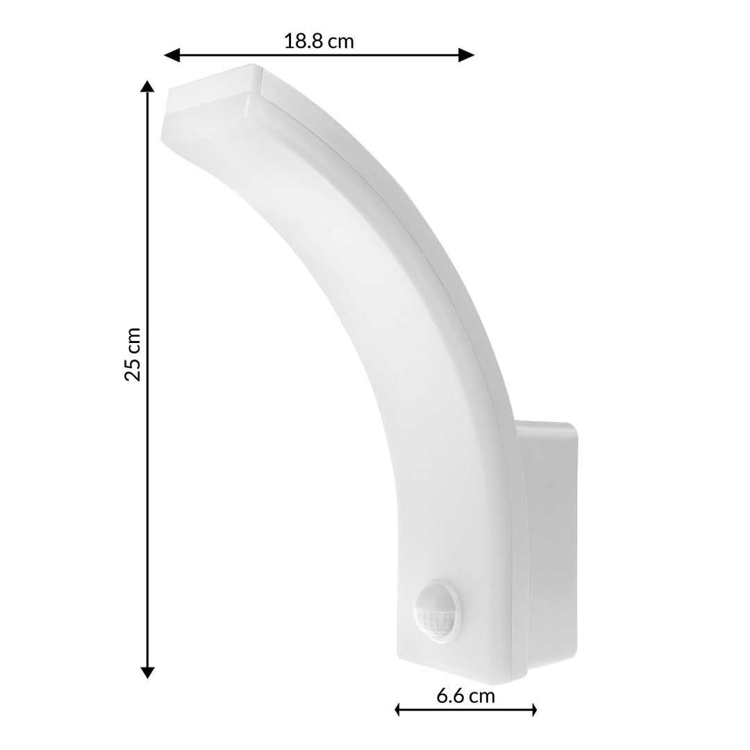 LED лампа Maclean с датчик за движение, PIR датчик за движение, бяла, 20W, IP65, 2000lm, неутрално бял цвят (4000K) MCE512 W, 4 броя