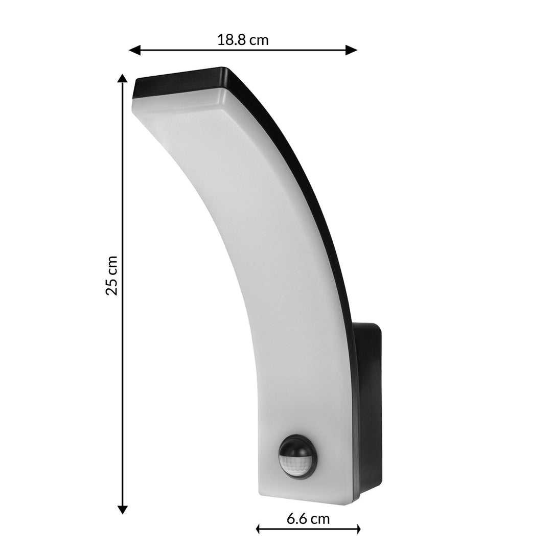 LED лампа Maclean с датчик за движение, PIR датчик за движение, черна, 20W, IP65, 2000lm, неутрално бял цвят (4000K) MCE512 B, 2 броя