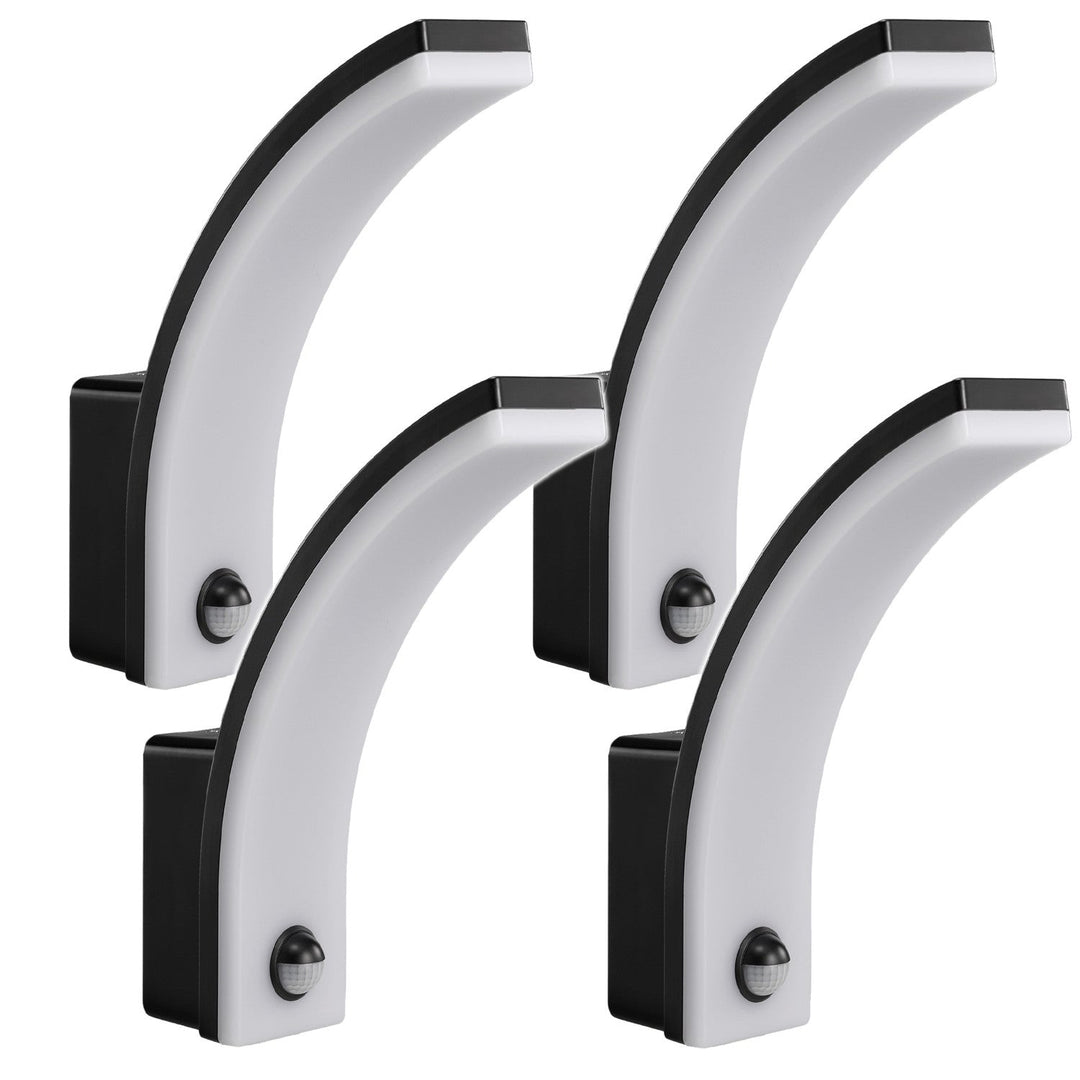 LED лампа Maclean с датчик за движение, PIR датчик за движение, черна, 20W, IP65, 2000lm, неутрално бял цвят (4000K) MCE512 B, 4 броя