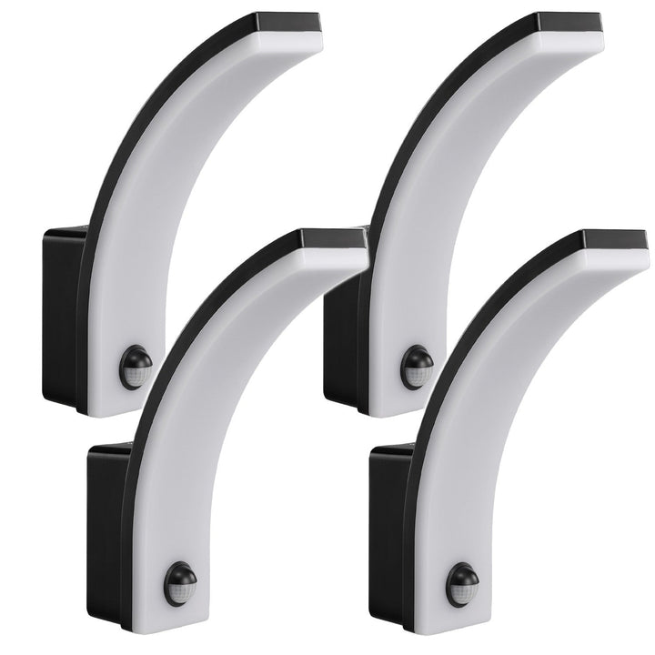LED лампа Maclean с датчик за движение, PIR датчик за движение, черна, 20W, IP65, 2000lm, неутрално бял цвят (4000K) MCE512 B, 4 броя